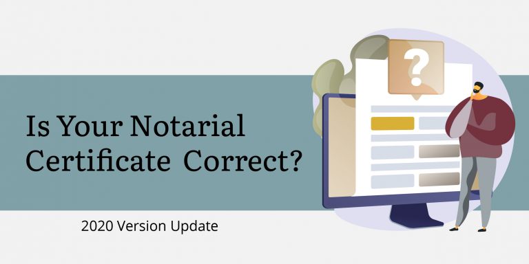 Notarial Act Certificate Update